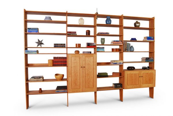 Contemporary Wall Unit crafted in Solid Cherry