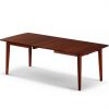 Nevins Extension Dining Table in Walnut with 2 Self-Storing leaves