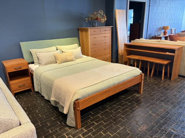 Harrison Queen Platform Bed with Upholstered Headboard