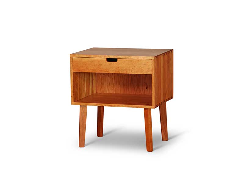 Box Nightstand with one drawer in cherry