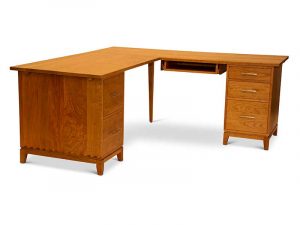 Pedestal Desk With Return in Cherry