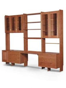 Cherry Wall Unit With Desk in Center