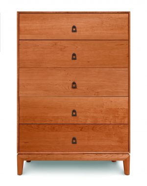 Mansfield 5 Drawer Wide Chest in Solid Cherry front view