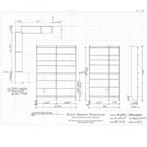 Ania Stempi Design for Corner Bookcase in Walnut