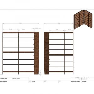 Schematic of New Directions Corner Bookcase