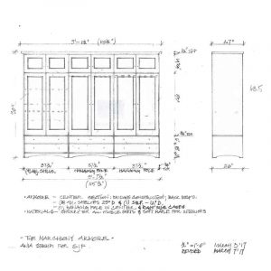 Ania Stempi Drawing of Triple Armoire