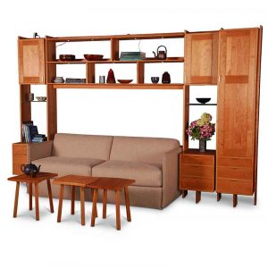 Wall Unit With Cabinets flanking a Sofabed from POL74