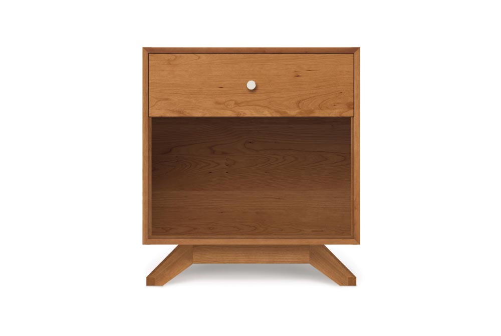 Astrid One Drawer Nightstand in Solid Cherry