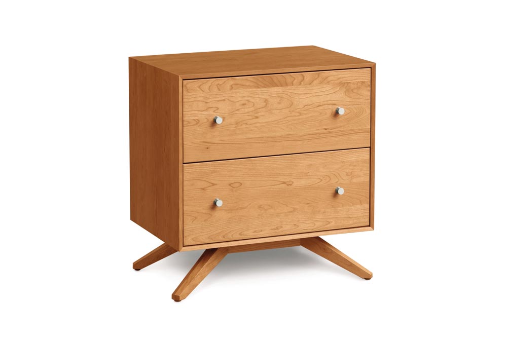 Astrid Two Drawer Nightstand in Solid Cherry